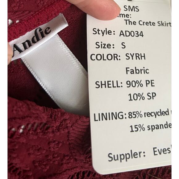 Andie Swim The Crete Coverup Skirt Scallop Crochet in Syrah Maroon Purple NWT - Picture 5 of 6